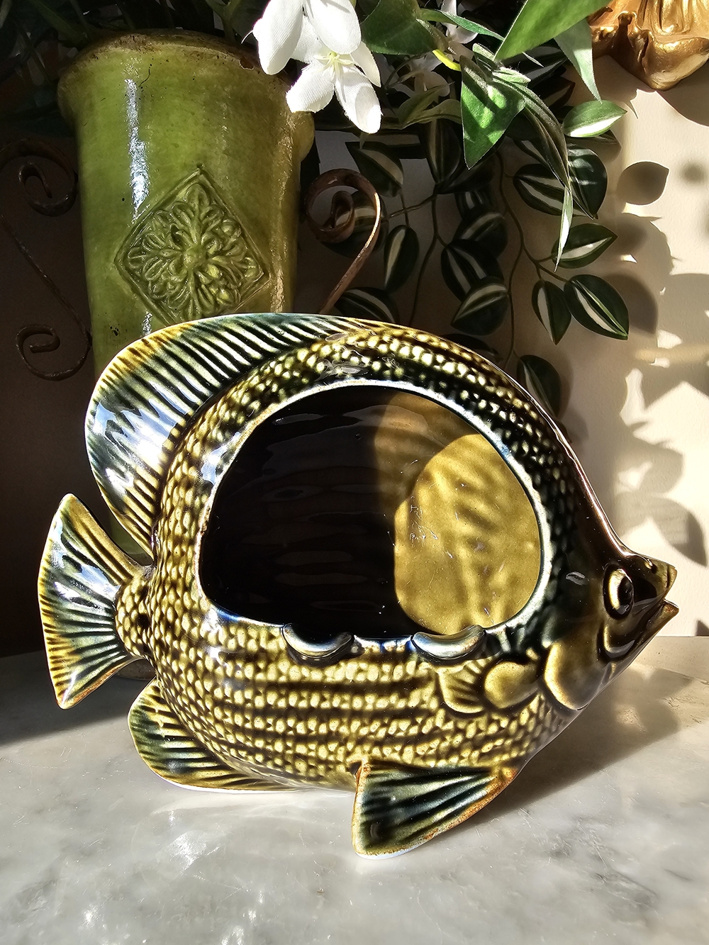 Vintage Ceramic Fish Ashtray 1960s